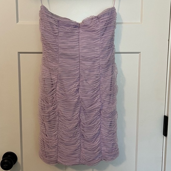 Fashion Nova Time For Fun Ruched Mini Dress - Lavender - Picture 3 of 4
